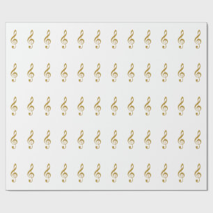 haar gouden treble slim musical note cadeaupapier