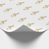 haar gouden treble slim musical note cadeaupapier (Hoek)