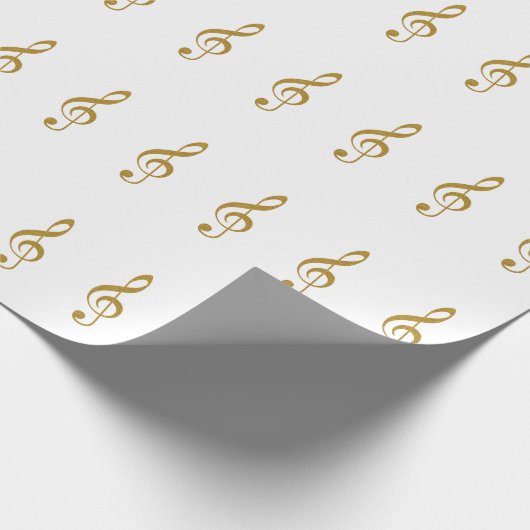 haar gouden treble slim musical note cadeaupapier (Hoek)