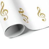 haar gouden treble slim musical note cadeaupapier (Rol Hoek)