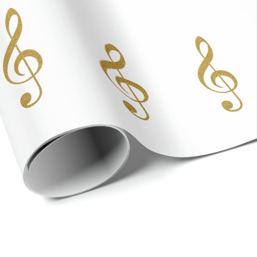 haar gouden treble slim musical note cadeaupapier (Rol Hoek)