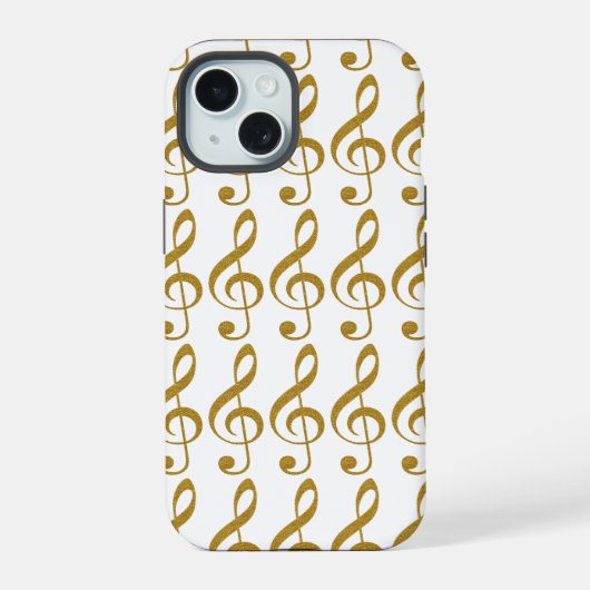 haar gouden treble slim musical note iPhone 15 case (Achterkant)