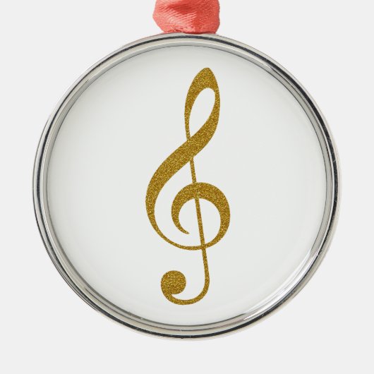 haar gouden treble slim musical note metalen ornament (Voorkant)
