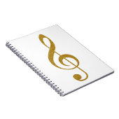 haar gouden treble slim musical note notitieboek (Rechterzijde)