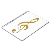 haar gouden treble slim musical note notitieboek (Linkerzijde)