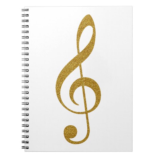 haar gouden treble slim musical note notitieboek (Voorkant)