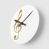 haar gouden treble slim musical note ronde klok (Hoek)