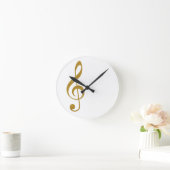 haar gouden treble slim musical note ronde klok (Huis)