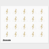 haar gouden treble slim musical note sticker (Vel)