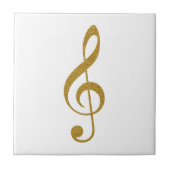 haar gouden treble slim musical note tegeltje (Voorkant)