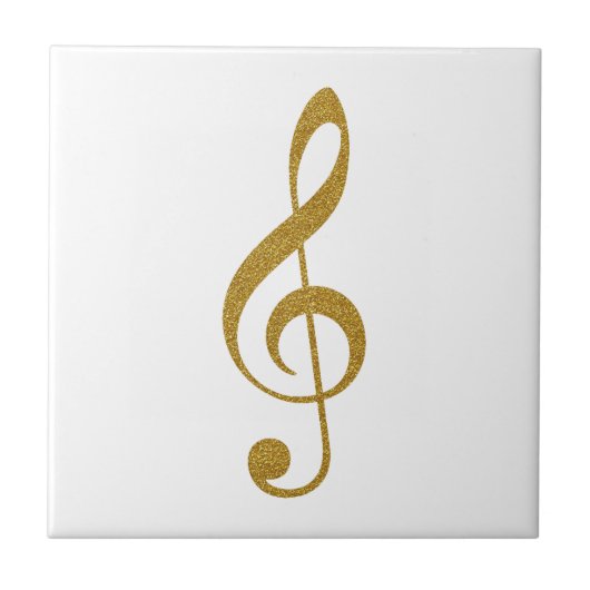 haar gouden treble slim musical note tegeltje (Voorkant)