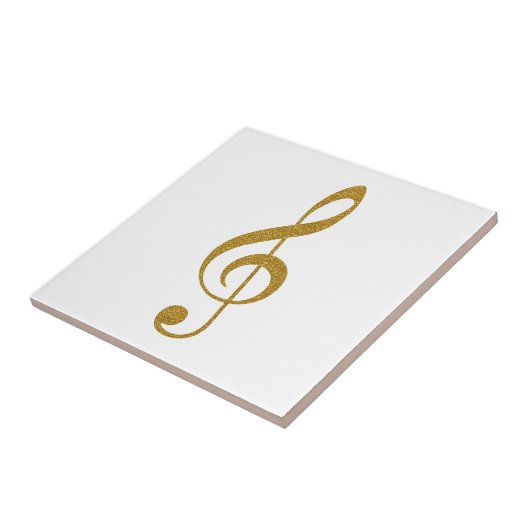 haar gouden treble slim musical note tegeltje (Zijkant)