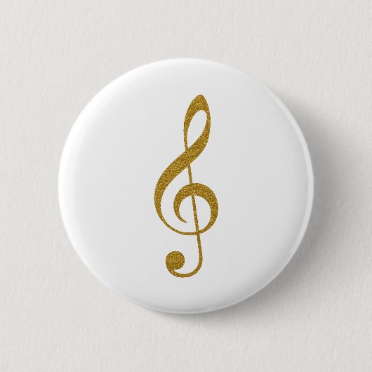 haar goudkleurige muzieknoot ronde button 5,7 cm (Voorkant)