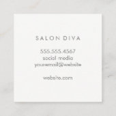 HAAR/goudpenseel (Glamour) Vierkante Visitekaartje (Achterkant)