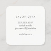 HAAR/goudpenseel (Glamour) Vierkante Visitekaartje (Achterkant)