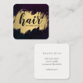 Haar/goudpenseel Vierkante Visitekaartje (Voorkant / Achterkant)