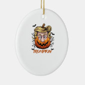 Haar Grappig Pompoen Halloween Boo - Politieke Hum Keramisch Ornament (Rechts)