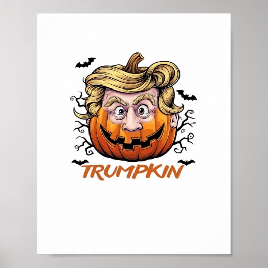 Haar Grappig Pompoen Halloween Boo - Politieke Hum Poster (Voorkant)