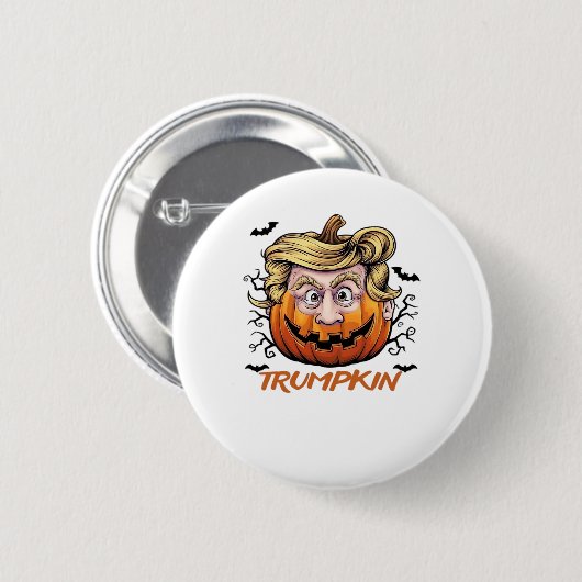 Haar Grappig Pompoen Halloween Boo - Politieke Hum Ronde Button 5,7 Cm (Voorkant /achterkant)