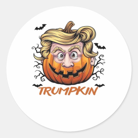 Haar Grappig Pompoen Halloween Boo - Politieke Hum Ronde Sticker (Voorkant)