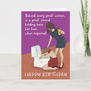 Haar grappige Humor Night Out Friend Birthday Kaar Kaart