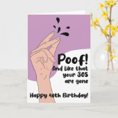 Haar grappige Humor Poof 40 jaar oude Birthday Kaa Kaart (Gele Bloem)