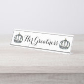 "Haar grootsheid" Bureau Naambordje (Voorkant)