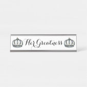 "Haar grootsheid" Bureau Naambordje (Voorkant)