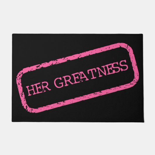 "Haar grootsheid" Gestamped+and+Goedgekeurd Deurmat (Voorkant)