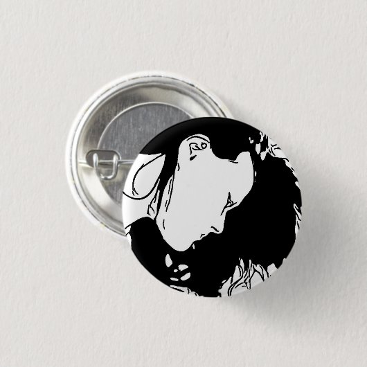 HAAR HAAR ACHTER RONDE BUTTON 3,2 CM (Voorkant /achterkant)