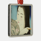Haar haar haar haar (legante Japanse vrouw) Metalen Ornament (Rechts)