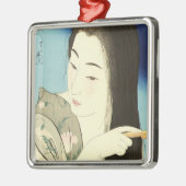 Haar haar haar haar (legante Japanse vrouw) Metalen Ornament (Links)