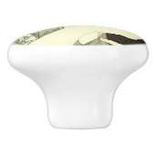 Haar haar haar haar (mooie Aziatische vrouw) (Koto Keramische Knop (Zijkant)