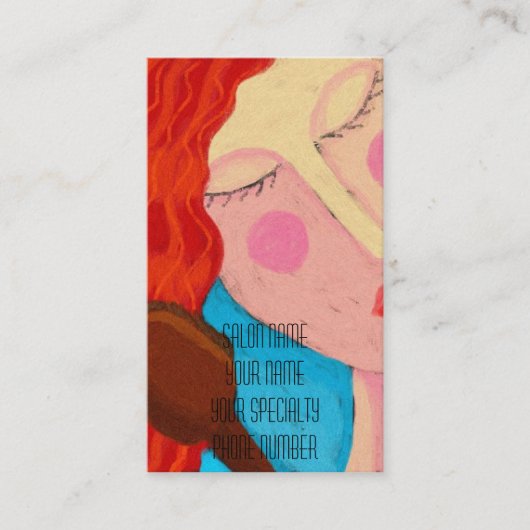 Haar haarstijllijstVisitekaartje penselen Afsprakenkaartje (Voorkant)