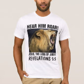 HAAR HEM ROAR! JESUS, LION OF JUDAH T-Shirts (Voorkant)