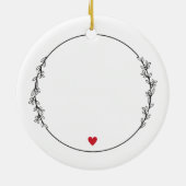 Haar hoofd op zijn schouder - Eerste kerst verloof Keramisch Ornament (Achterkant)