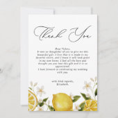 Haar Hoofdkneep Citroen Bruiloftsfeest Bedankkaart (Voorkant)