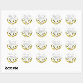 Haar hoofdknijp gele citrus bruidsdouche ronde sticker (Vel)