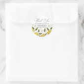 Haar hoofdknijp gele citrus bruidsdouche ronde sticker (Tas)