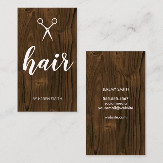 Haar | Houtkorrels Visitekaartje (Voorkant / Achterkant)