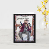 Haar in make-up...grappige kaart (Gele Bloem)