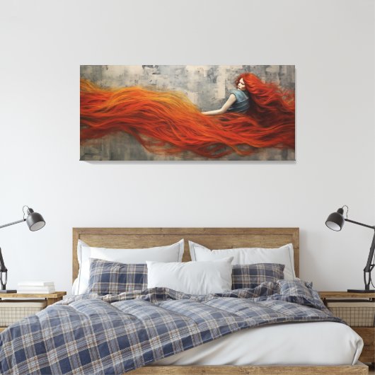 Haar in Waves schilderen Canvas Afdruk (Insitu (Slaapkamer))