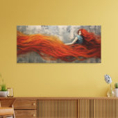 Haar in Waves schilderen Canvas Afdruk (Insitu (Woonkamer))