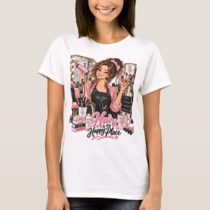 Haar Is Mijn Gelukkige Plek Kapper T-Shirt