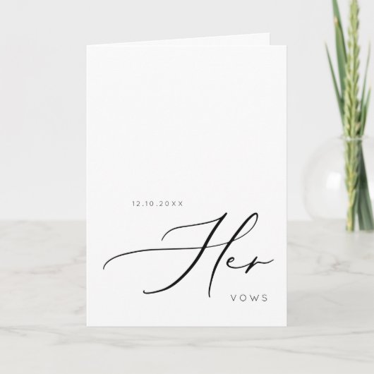 Haar Kaart van de Mutn-minimalistische bruiloft (Voorkant)