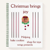 "Haar Kerst schetste Keepsakes" spiraal Notitieboe Notitieboek (Voorkant)