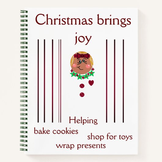 "Haar Kerst schetste Keepsakes" spiraal Notitieboe Notitieboek (Voorkant)