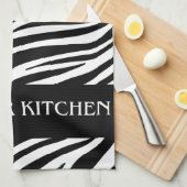 Haar Keuken Zebra Print Monogram Handdoek (Quarter Fold)