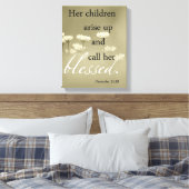 Haar kinderen staan op en noemen haar gezegend can canvas afdruk (Insitu (Slaapkamer))