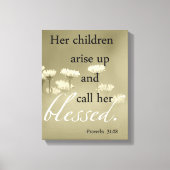 Haar kinderen staan op en noemen haar gezegend can canvas afdruk (Voorkant)